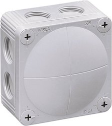 Skrzynka przyłączeniowa Wiska Combi 308/leer, IP66, (D x S x W) 85 x 85 x 51 mm, szaro-biały (ral 7035), 1 szt.