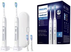 Elektryczna szczoteczka do zębów Philips ExpertClean 7300 z technologią dźwięku, biała, dwupak, HX9611 / 19 Elektryczna szczoteczka do zębów Philips Sonicare ExpertClean 7300