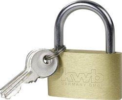 Kłódka cylindryczna, mosiężna, 30mm Kłódka kwb 955130