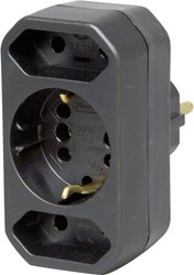 Rozdzielacz gniazdek Kopp DUOversal Adapter schwarz 179605004 3 x czarny