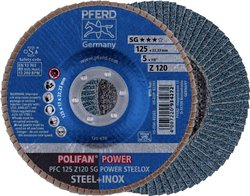Tarcza lamelkowa PFERD PFC 125 Z 120 SG POWER STEELOX 67789126 Średnica 125 mm 10 szt.