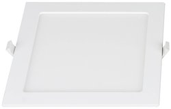 Oprawa wpuszczana LED LE MANS kwadratowa biała 18W 220x220x32 mm 3000/4000/6000K IP44 ściemnialna Oświetlenie wewnętrzne LED Heitronic Le Mans 501382 18 W
