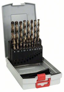 Zestaw wierteł do metalu HSS-Co (stop kobaltu), ProBox, 19-częściowy, DIN 338, 1-10 mm Zestaw wierteł krętych do metalu Bosch Accessories 2608587014 1 zest.