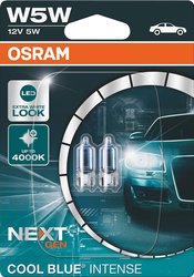 OSRAM COOL BLUE® INTENSE W5W, do 4000 K, halogenowa lampa sygnalizacyjna, podwójny blister (2 lampy) Żarówka samochodowa W5W OSRAM COOL BLUE® INTENSE, 5 W, 12 V, 1 par(a)