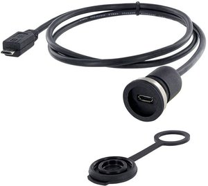 Złącze męskie USB encitech 1310-1013-02, USB Micro-B, 1.00 m, 1 szt.