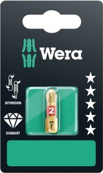 Bit krzyżakowy PH 1 Wera 851/1 BDC SB SiS 05073332001 stal narzędziowa z diamentową powłoką, Stal stopowa D 6.3 1 szt.