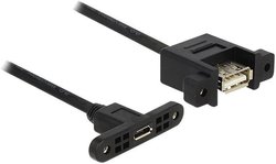 Przedłużacz USB 2.0 Delock 85109, [1x złącze żeńskie Micro-B USB 2.0 - 1x złącze żeńskie USB-A 2.0], 0.25 m, czarny