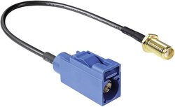 Kabel przedłużający anteny WiFi Delock, [1x złącze żeńskie SMA - 1x złącze żeńskie SMBA-(FAKRA) C], , czarny