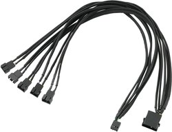 Kabel zasilający do wentylatora Akasa 5 Port, 4-biegunowy, 45 cm Kabel do wentylatora Akasa, 5 x 4-pinowy