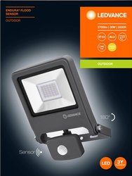 Zewnętrzna lampa punktowa LED z czujnikiem ruchu LEDVANCE ENDURA® FLOOD Sensor Warm White L 4058075239548 30 W 2400 lm
