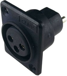 Złącze żeńskie XLR, styki proste Pin: 3  czarne Cliff ACF 1 szt.