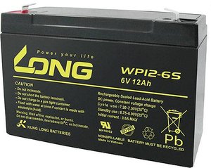 Akumulator ołowiowy Long WP12-6S WP12-6S, AGM, 6 V, 12 Ah