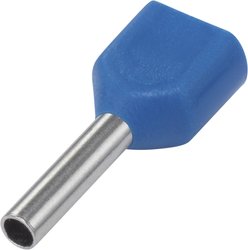 Podwójna końcówka TRU COMPONENTS TE075-08LB 1091316, z częściową izolacją , 0.75 mm² x 8 mm, 100 szt.