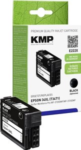 Wkład atramentowy KMP do Epson Workforce Pro WF-3720, 34XL, czarny atrament KMP E222X 1637,4001, 1 szt.