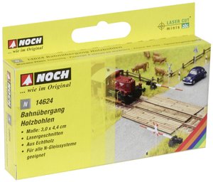 N Laser-Cut minis kolejowe drewniane deski Przejazd kolejowy NOCH 14624 1 szt.