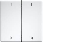 Grawerowane laserowo podwójne klawisze do przycisków i przełączników 55 design i E-Design55 czysta biel DW-FT55-rw+IO Eltako  Podwójny przełącznik kołyskowy