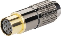 Złącze męskie DIN miniaturowe  BKL Electronic 0204116 0204116, złocony, złącze żeńskie proste, 1 szt.