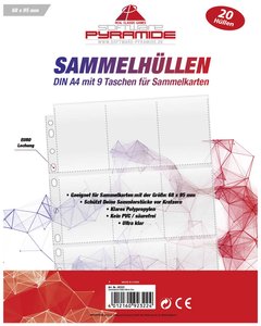 Etui na karty kolekcjonerskie DinA4 opakowanie 20 Etui na karty do gry  Software Pyramide