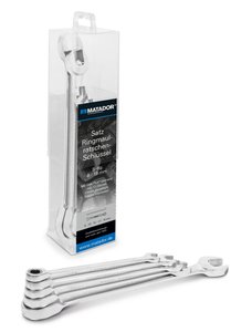 Zestaw kluczy płasko oczkowych z grzechotką Matador Schraubwerkzeuge  01839050 8 - 19 mm