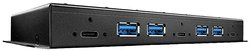 Lindy 43275 Hub interfejsu USB 3.2 Gen 2 (3.1 Gen 2) Typ-A 10000 Mbit/s Czarny Hub USB 3.2 Gen 2 LINDY 7 Portów czarny
