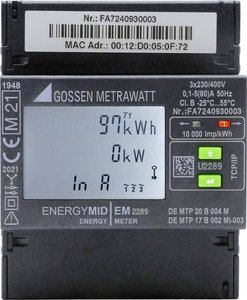 ENERGYMID EM2389-V047 - Wielofunkcyjny licznik energii z interfejsem TCP Licznik prądu trójfazowy Gossen Metrawatt U2289-V047