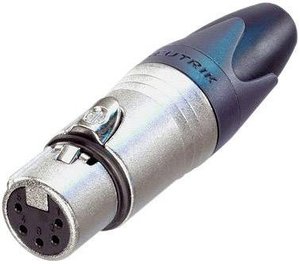 Złącze męskie XLR NC5FXX Neutrik NC5FXX złącze żeńskie proste Ilość styków: 5  srebrny 1 szt.