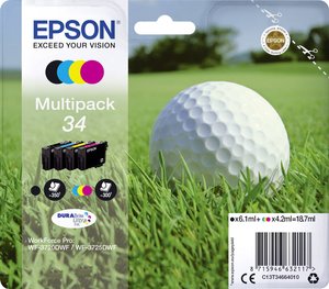 Epson atrament T3466, 34 tusz oryginalny Combi-Pack Czarny, Cyjan, Magenta, Żółty C13T34664010