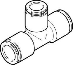 Złącze FESTO NPQH-T-Q8-Q6-P10  Gwint zewnętrzny: 8 mm     1 szt.