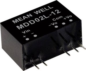 Moduły przetwornicy DC/DC MeanWell serii MDD02 SIP / SIL7 Case Dual Output: Moc 1:1: 2W: Nieregulowana Medical Moduł przetwornicy DC/DC Mean Well MDD02L-12 MDD02L-12, 2 W, 83 mA, 1 szt.