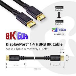 Kabel DisplayPort club3D CAC-1069B CAC-1069B, 8K, 4.00 m