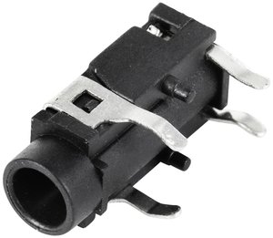 Złącze męskie jack 3,5 mm  TRU COMPONENTS TC-9201960 złącze żeńskie do wbudowania poziomego Ilość styków: 3 stereo czarny 1 szt.