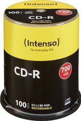 Płyta CD Intenso, 700 MB, 80 min, zestaw 100 szt.