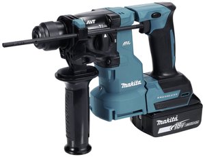 Akumulatorowy młot  Makita DHR183RTWJ do SDS-PLUS 18V / 5.0 Ah, 2 akumulatory + ładowarka z odsysaniem pyłu DX16 w MAKPAC  Młot wielofunkcyjny, akumulatorowy Makita DHR183RTWJ DHR183RTWJ, 1 szt.