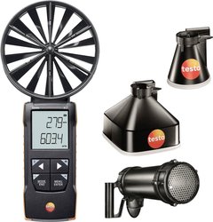 testo 417 zestaw 2 – anemometr wiatraczkowy z lejkiem pomiarowym i prostownikiem Anemometr testo 417-2, 0563 2417, 0.3 do 20 m/s, 0 do +50 °C