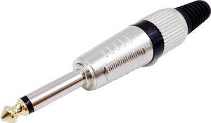 Złącze męskie jack 6,35 mm TRU COMPONENTS 1408826, niklowany, złącze męskie proste, 1 szt.