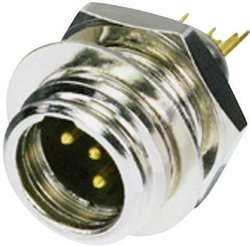 Złącze męskie XLR, montaż pionowy Pin: 4  kolor srebrny Rean AV RT4MP 1 szt.