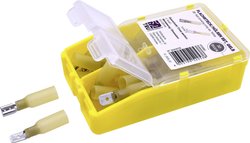 Płaska końcówka/tulejka kablowa w osłonie termokurczliwej, zestaw 60 częściowy Zestaw złączy zaciskanych TRU COMPONENTS TC-6646712, 4 mm² - 6 mm², 60 szt.