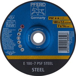 PFERD 62017634 Psf Steel Tarcza tnąca wygięta Średnica 180 mm Średnica otworu 22.23 mm  10 szt.