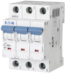 Wyłącznik instalacyjny Eaton PXL-B20/3, 20 A, B 20 A 3-biegunowe