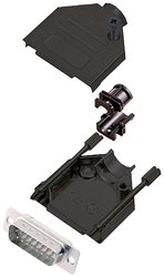 Zestaw listew męskich D-Sub encitech DTZK15-BK-DMP-W-K 6355-8101-22, rzędy: 2, styki: 15, 180 °, 1 szt.