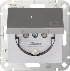 Gniazdo sieciowe z klapką Płytka przycisku Kopp HK 07 940147004, stalowy