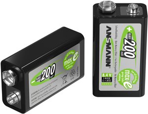 Akumulator 9 V, NiMH Ansmann maxE 6LR61 5035342, 200 mAh, 8.4 V, 1 szt.