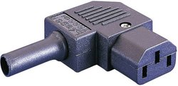 Gniazdo zasilające IEC ESKA Bulgin PX0587/SE, 3-pin, kątowe, czarne