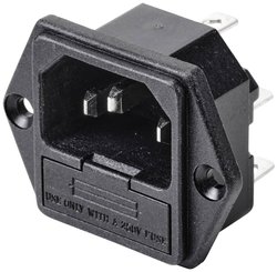 Złącze męskie IEC TRU COMPONENTS TC-10088368, styki: 3, 250 V, 10 A, 1 szt.