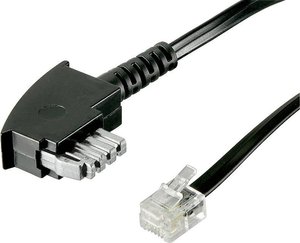 Basetech TAE-N-kabel przyłączeniowy (Universal-Pin Out) 6.00 mczarny Fax kabel Basetech BT-1602085, 1 szt.