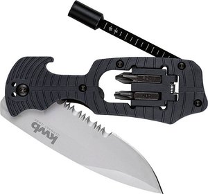 Nóż rekreacyjny z uchwytem na bity i 4 bitami, 115 mm Multitool kwb  016620