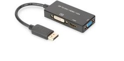 Konwerter DisplayPort Digitus AK-340418-002-S, [1x złącze męskie DisplayPort - 3x DVI-D, złącze żeńskie HDMI, złącze żeńskie VGA]