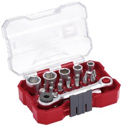 ETUI Einhell XS 21 szt. Zestaw bitów i nasadek, bity 25 mm, klucz nasadowy, uchwyt do szybkiej wymiany bitów, adapter, w tym pudełko do przechowywania Zestaw nasadek trzpieniowych Einhell 118683 1/4'' (6,3 mm)