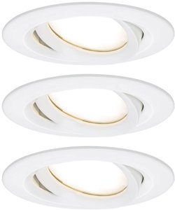 Oprawa wpuszczana LED Nova Plus Coin zestaw podstawowy obrotowy IP65 okrągły 93mm 30° Coin 3x6W 230V 2700K biały matowy Wbudowane oświetlenie łazienkowe Paulmann  93682   18 W biały (matowy) 470 lm