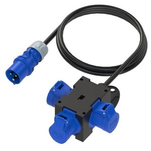Adapter PCE 9430155, 230V, 16A, IP44, 3x gniazdo CEE 16 Cara A , 3-biegunowe